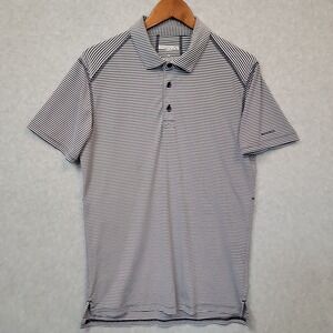 Bonobos Golf Mens S Standard Fit White Blue Stripe Polo Shirt Performance M-Flex